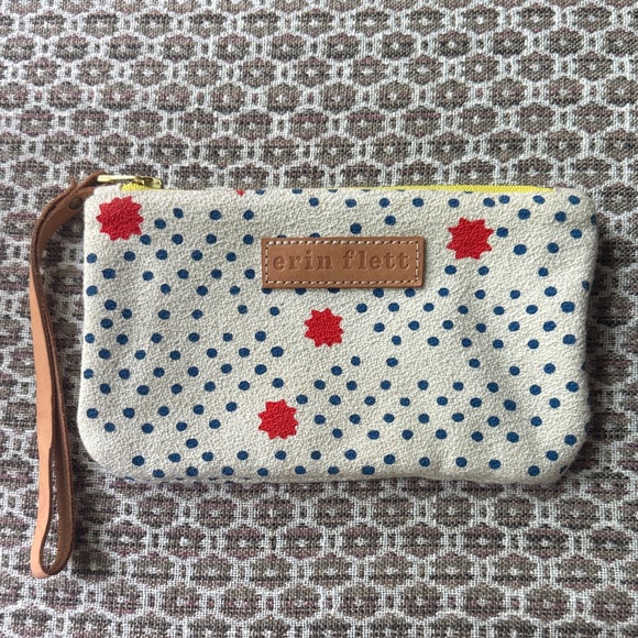 Erin Flett Polka Dot Screen Print Wristlet - Picture 1 of 7